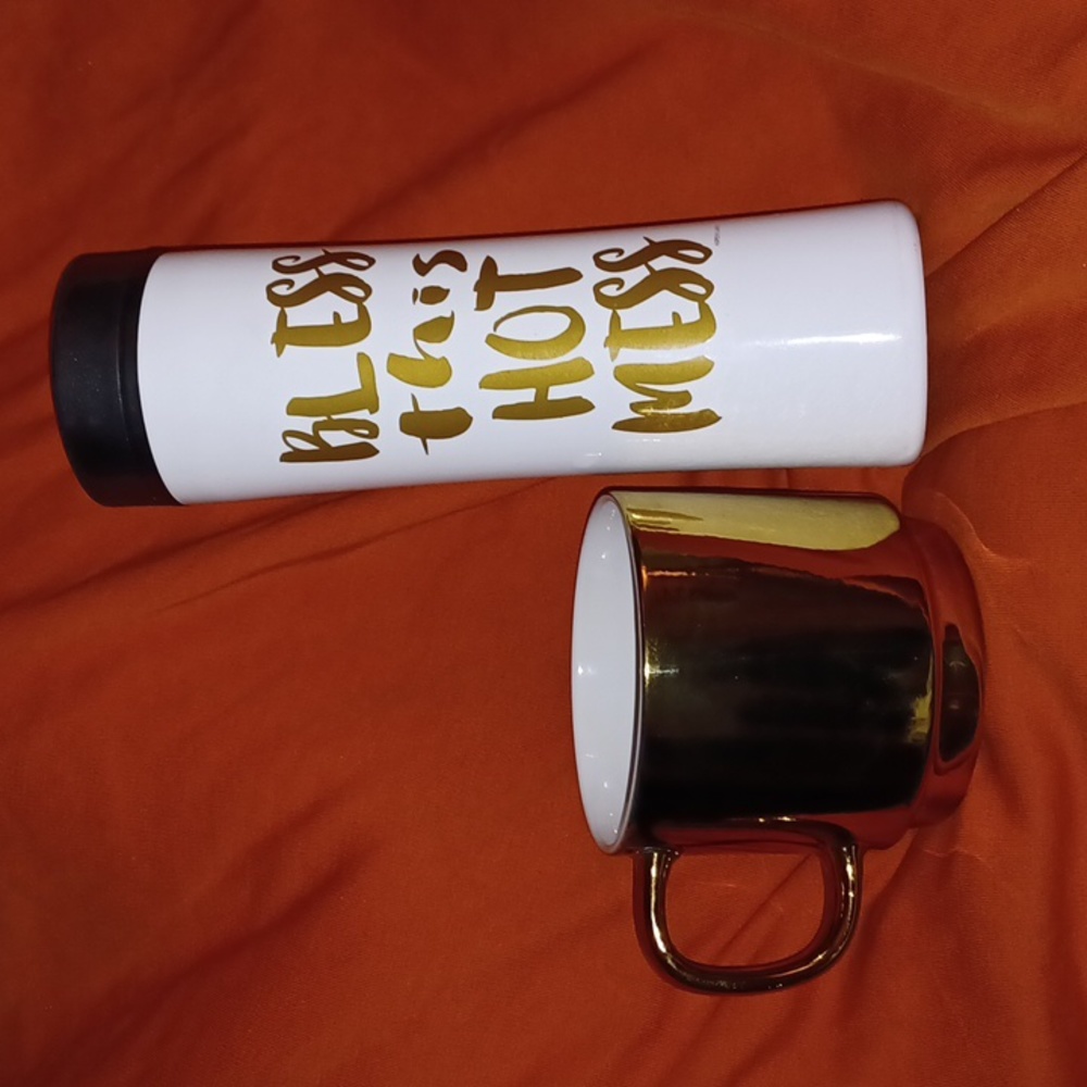 Bless this hot mess gold & white 2pc (020924B).